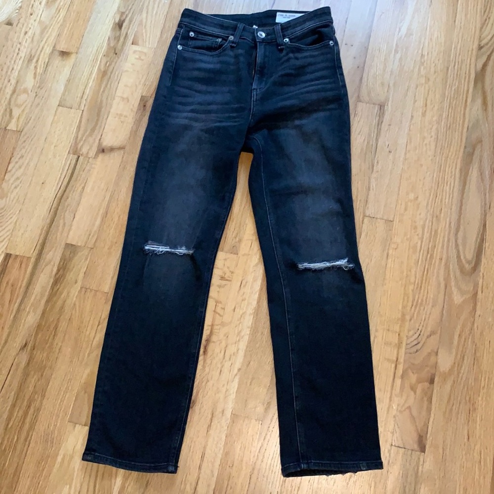 rag & bone ‘Nina’ High-Rise Ankle Cigarette Jeans; size 25